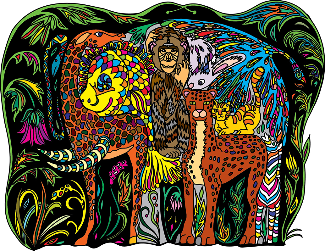 слон+животные цвет