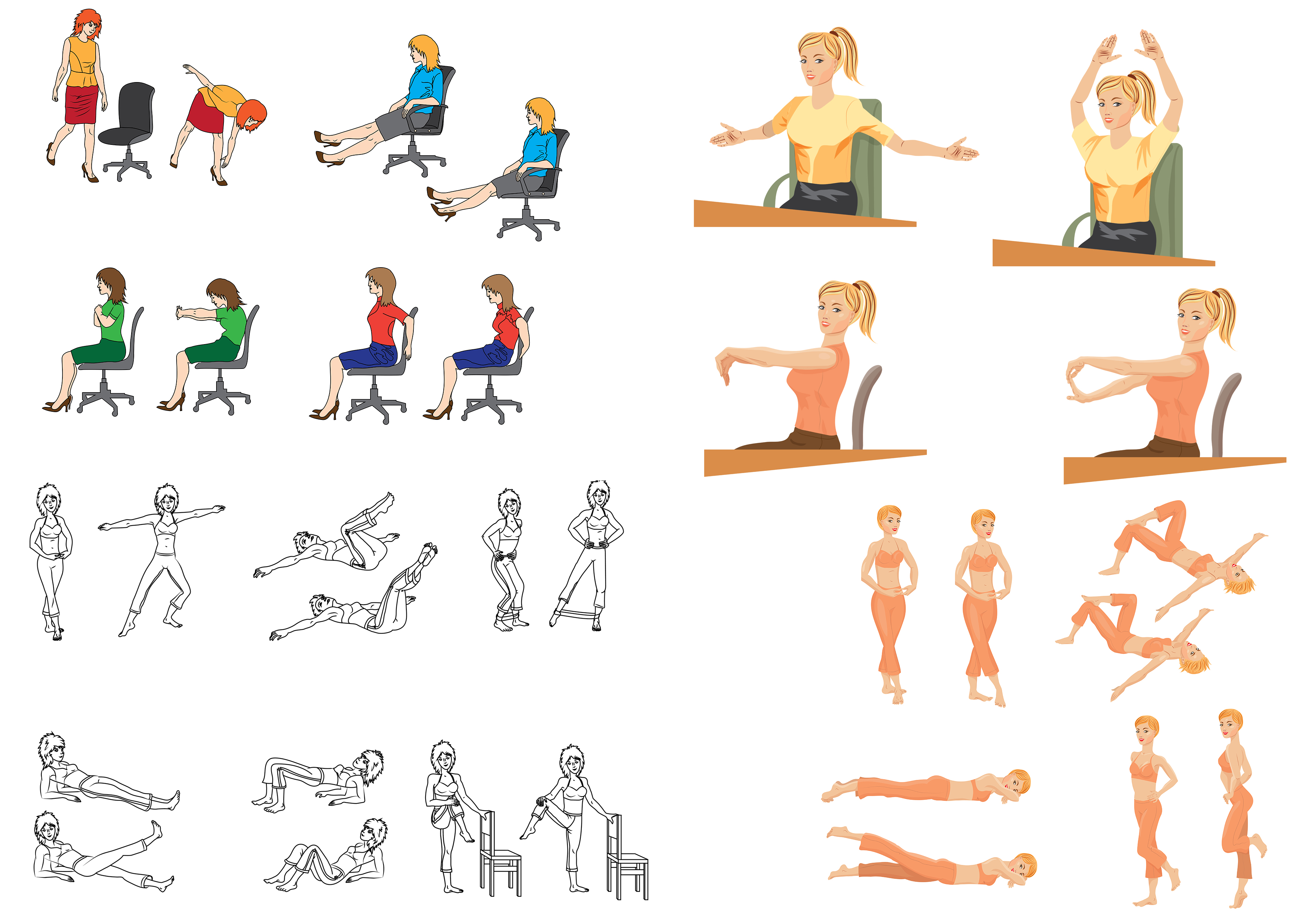 Gymnastic exercises girls.